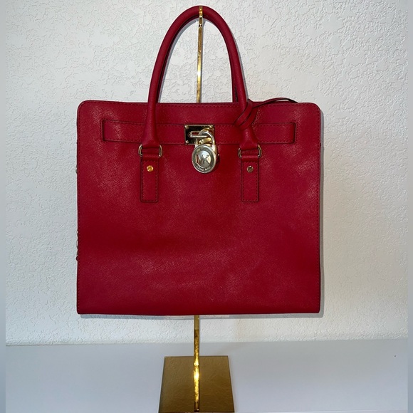 🌶️Michael Kors Hamilton Saffiano Leather Large Tote Shoulder Bag - Picture 3 of 13